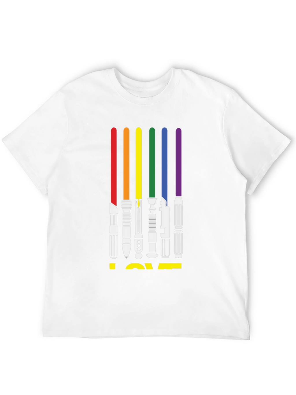 Rainbow Lightsaber LOVE Graphic Tee