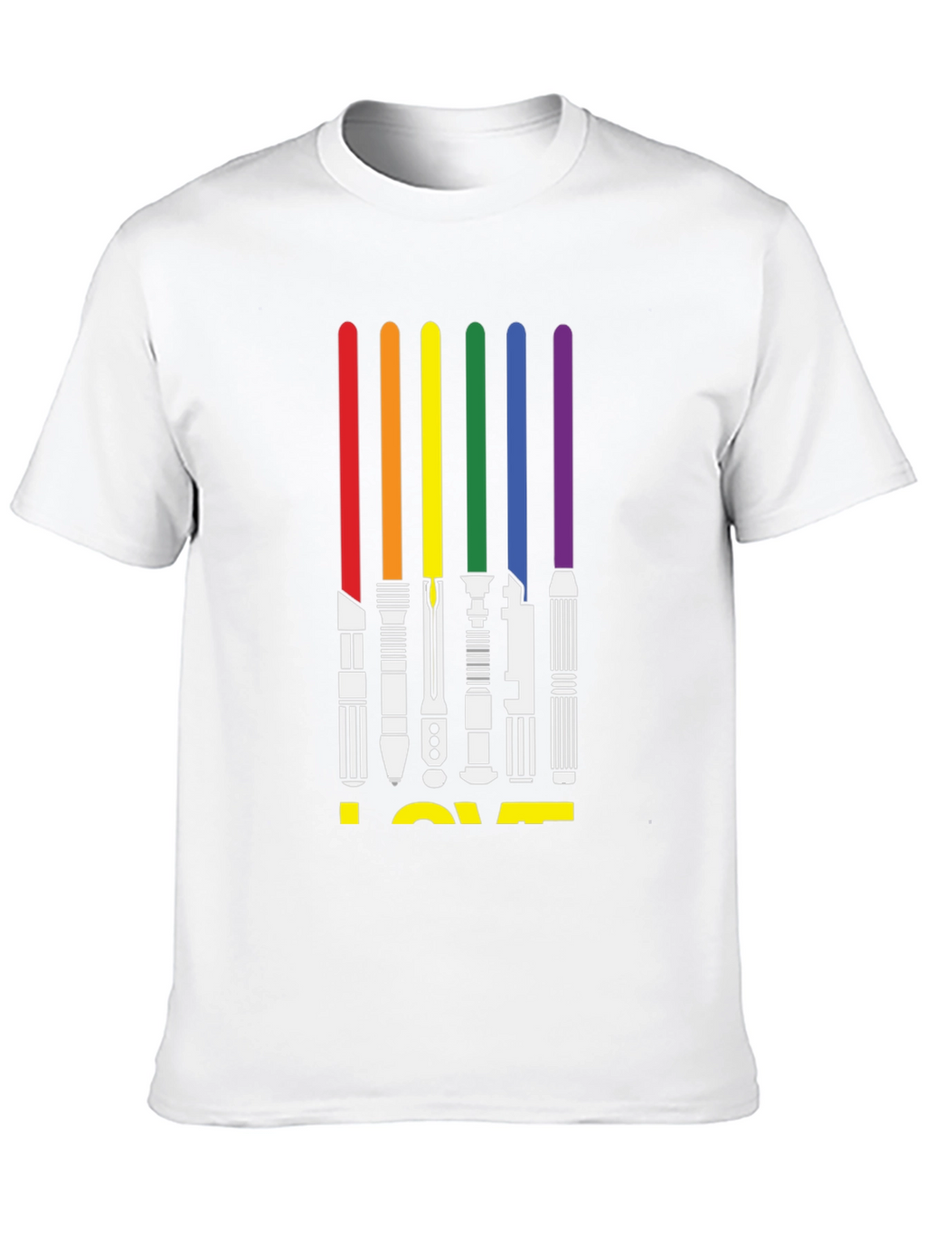 Rainbow Lightsaber LOVE Graphic Tee