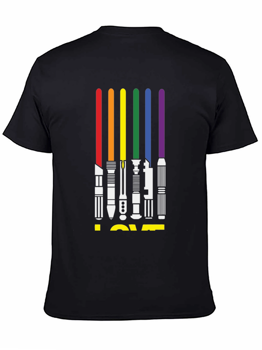 Rainbow Lightsaber LOVE Graphic Tee