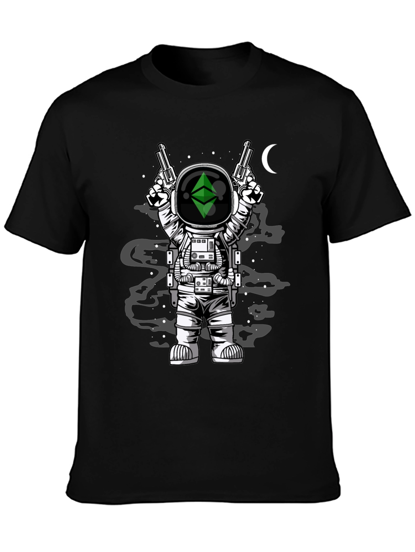 Astronaut Ethereum Crypto Black T-Shirt