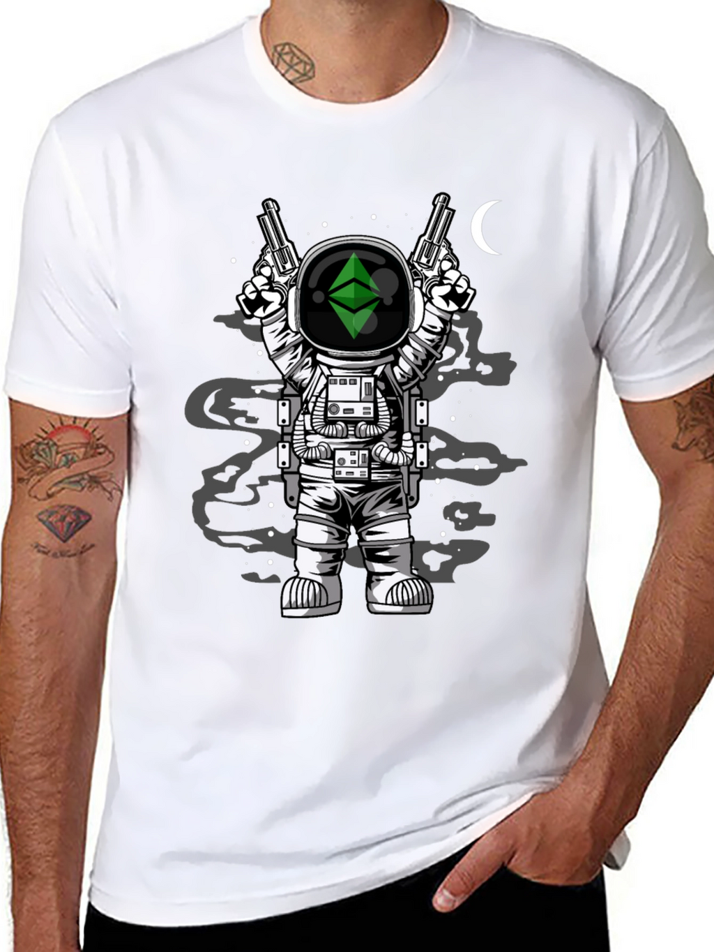 Astronaut Ethereum Crypto Black T-Shirt