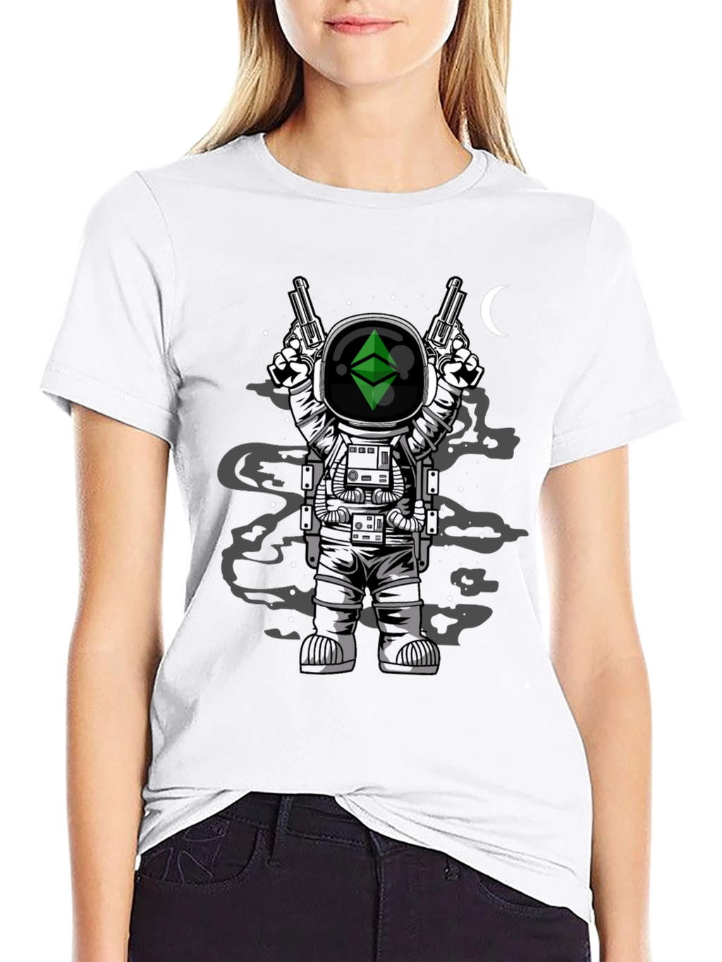 Astronaut Ethereum Crypto Black T-Shirt