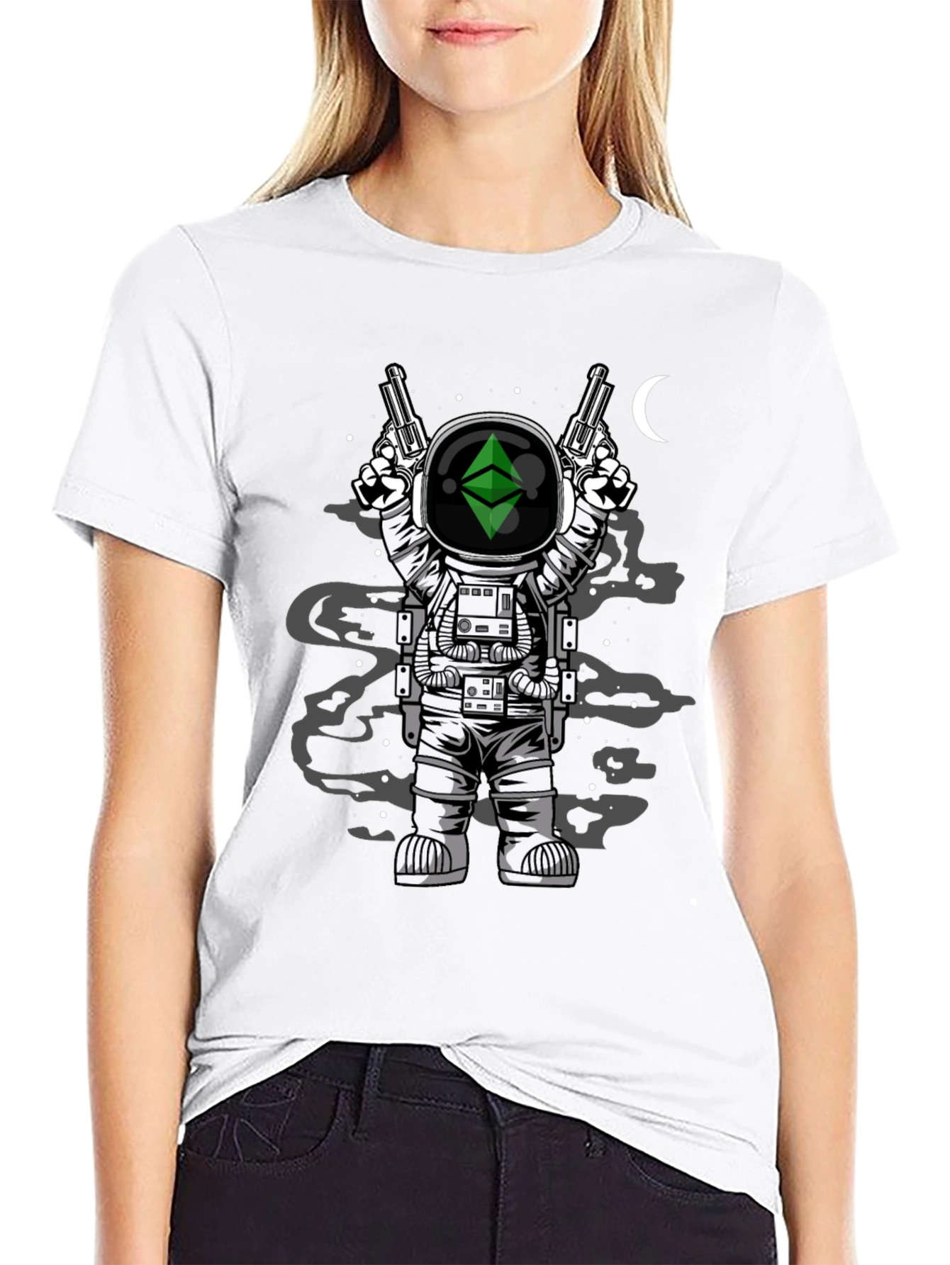 Astronaut Ethereum Crypto Black T-Shirt