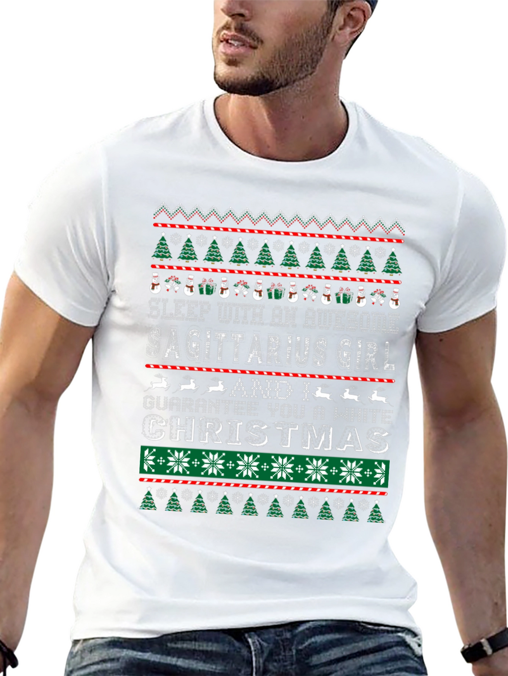 Sagittarius Girl Christmas T-Shirt Ugly Sweater Style