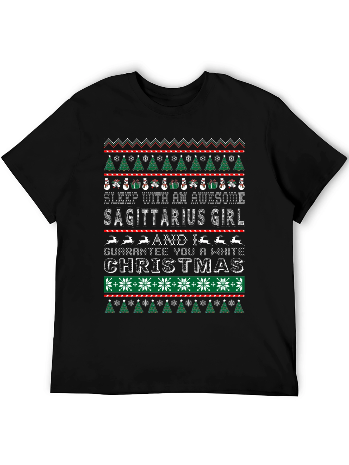 Sagittarius Girl Christmas T-Shirt Ugly Sweater Style