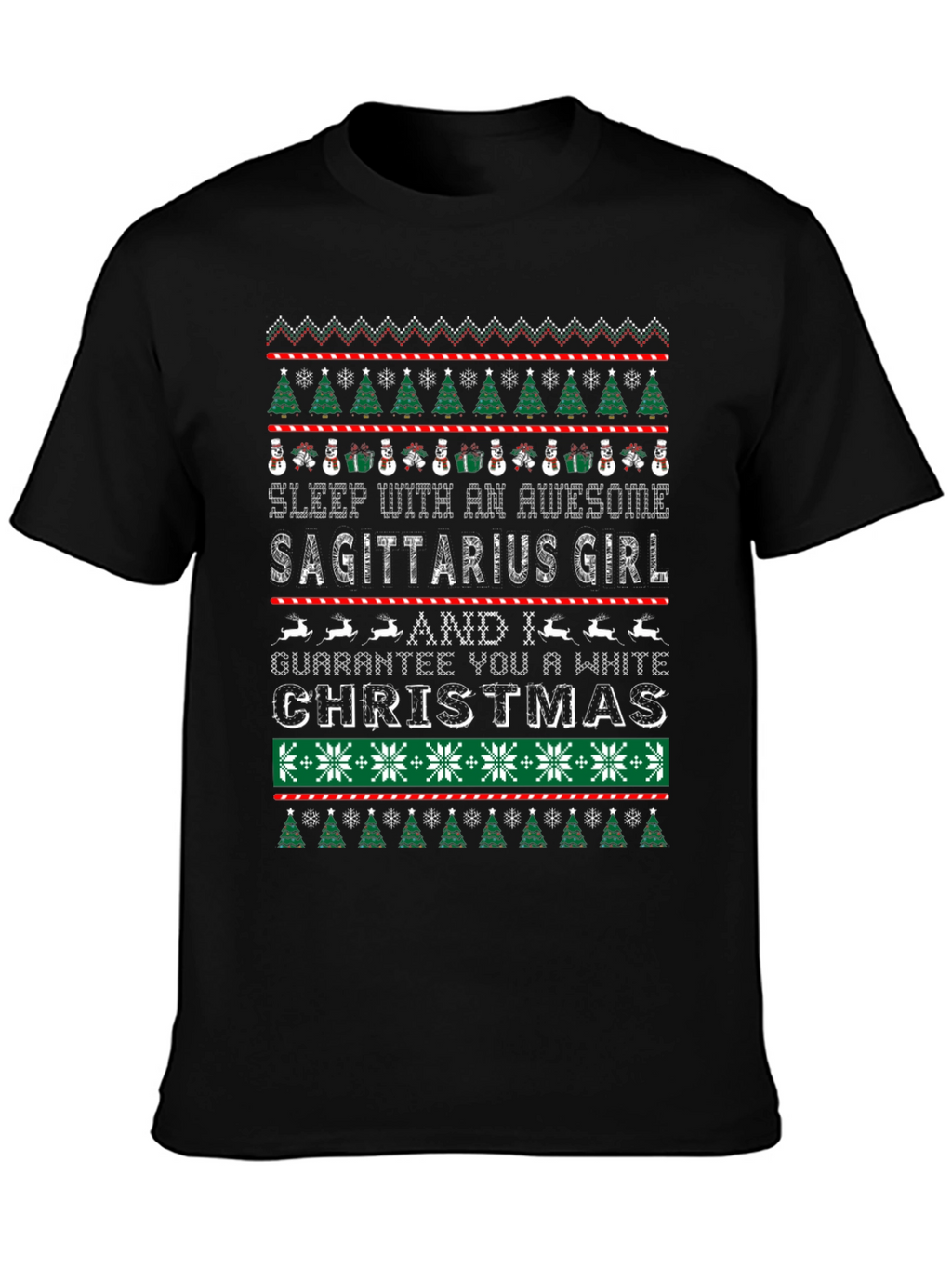 Sagittarius Girl Christmas T-Shirt Ugly Sweater Style