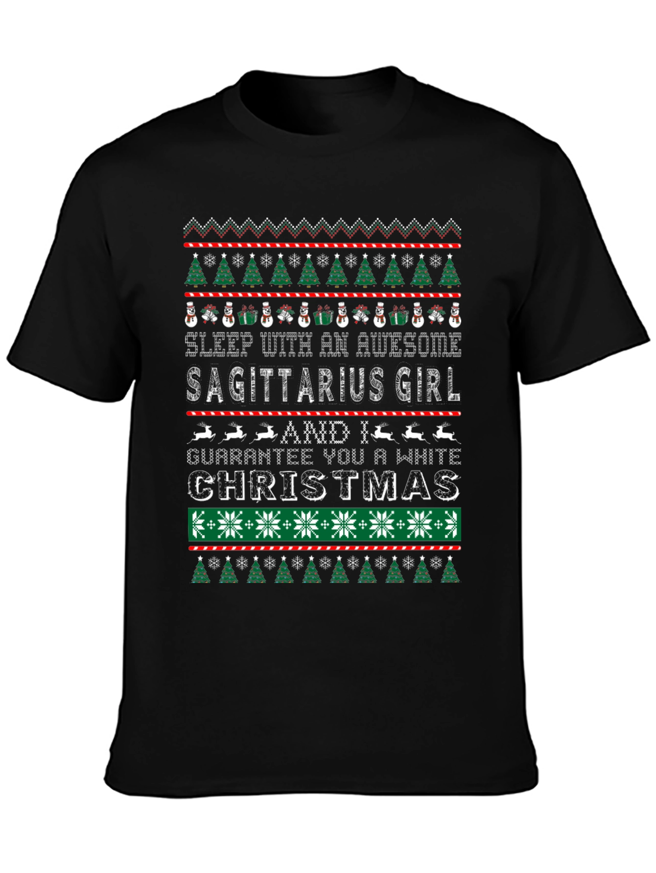 Sagittarius Girl Christmas T-Shirt Ugly Sweater Style