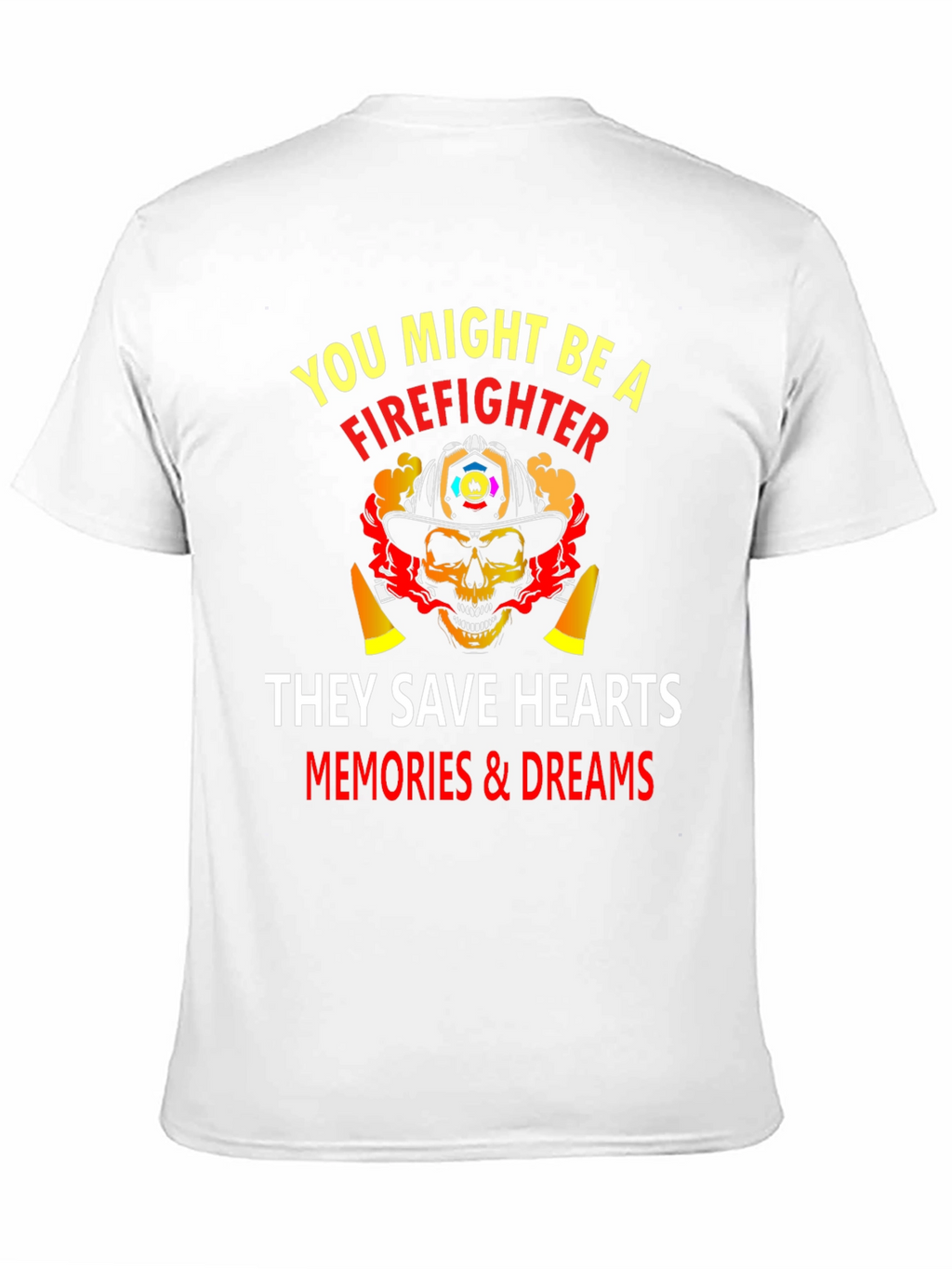Firefighter Skull Graphic Black T-Shirt