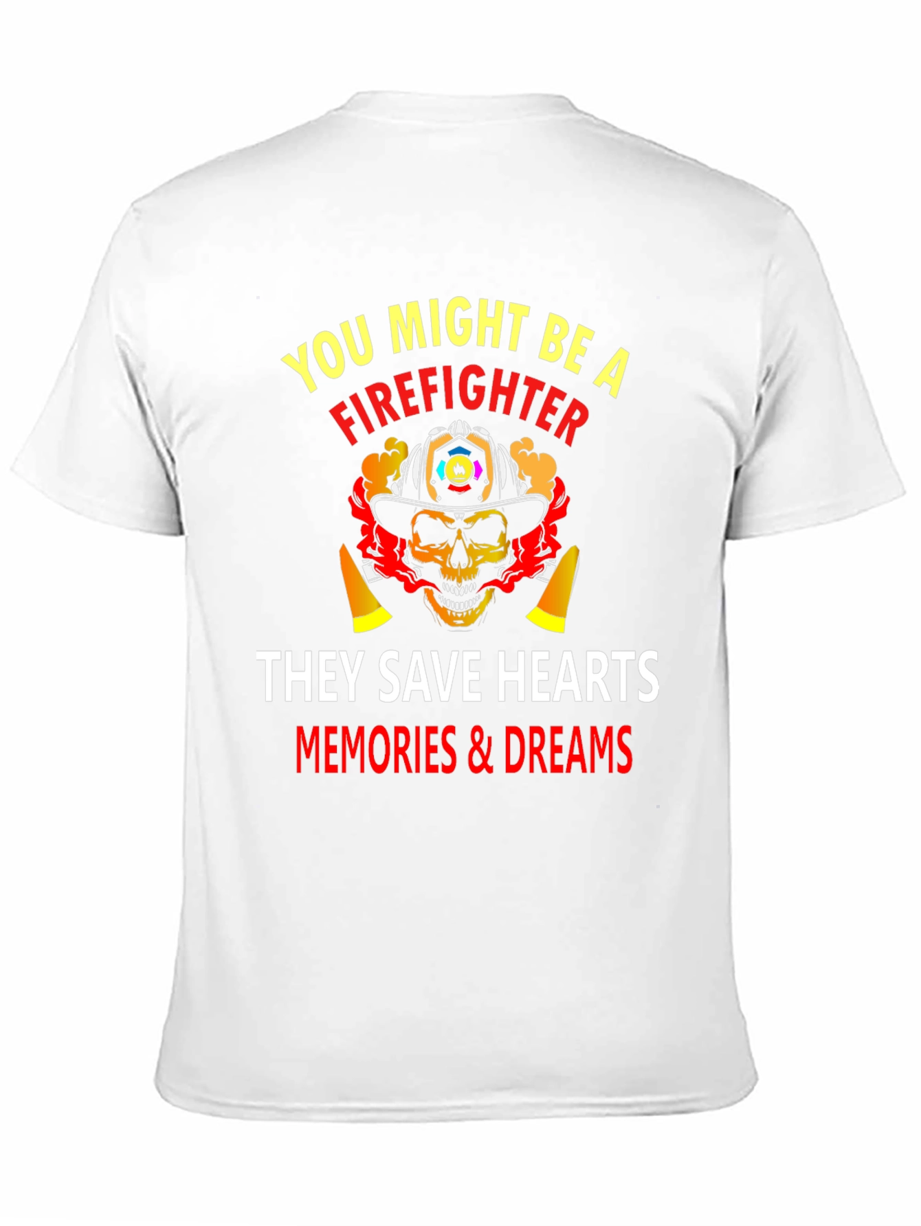 Firefighter Skull Graphic Black T-Shirt