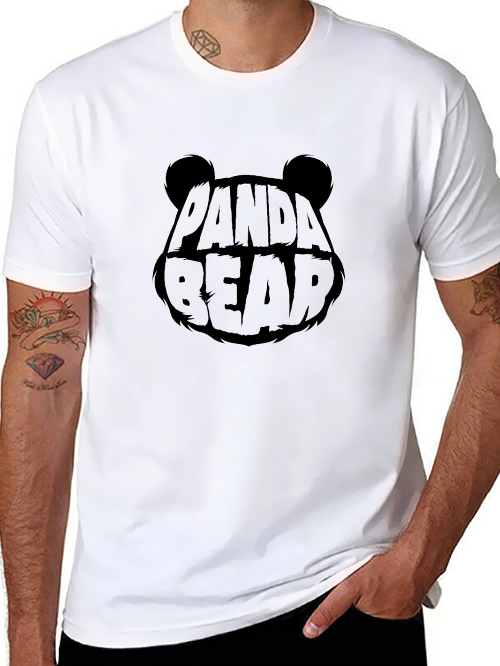 Panda Bear Graphic Black T-Shirt