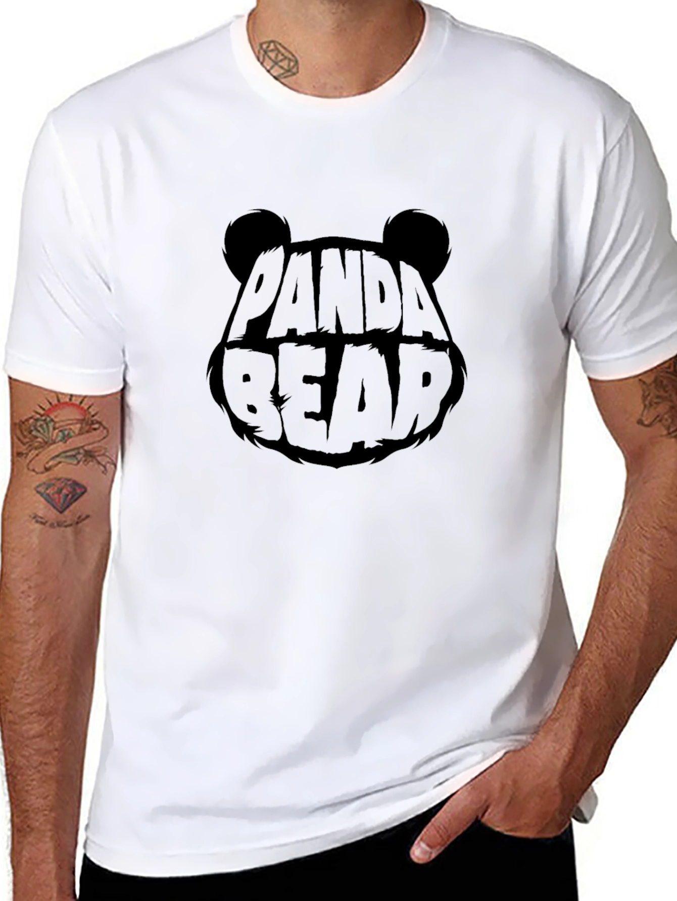 Panda Bear Graphic Black T-Shirt