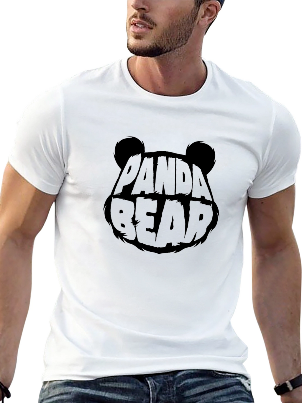 Panda Bear Graphic Black T-Shirt