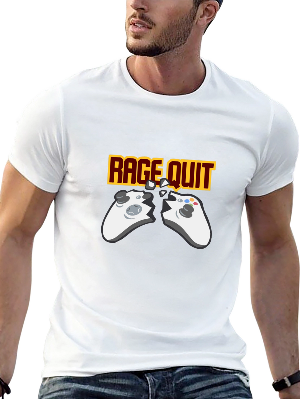 Rage Quit Gaming T-Shirt - Broken Controller Gamer Tee