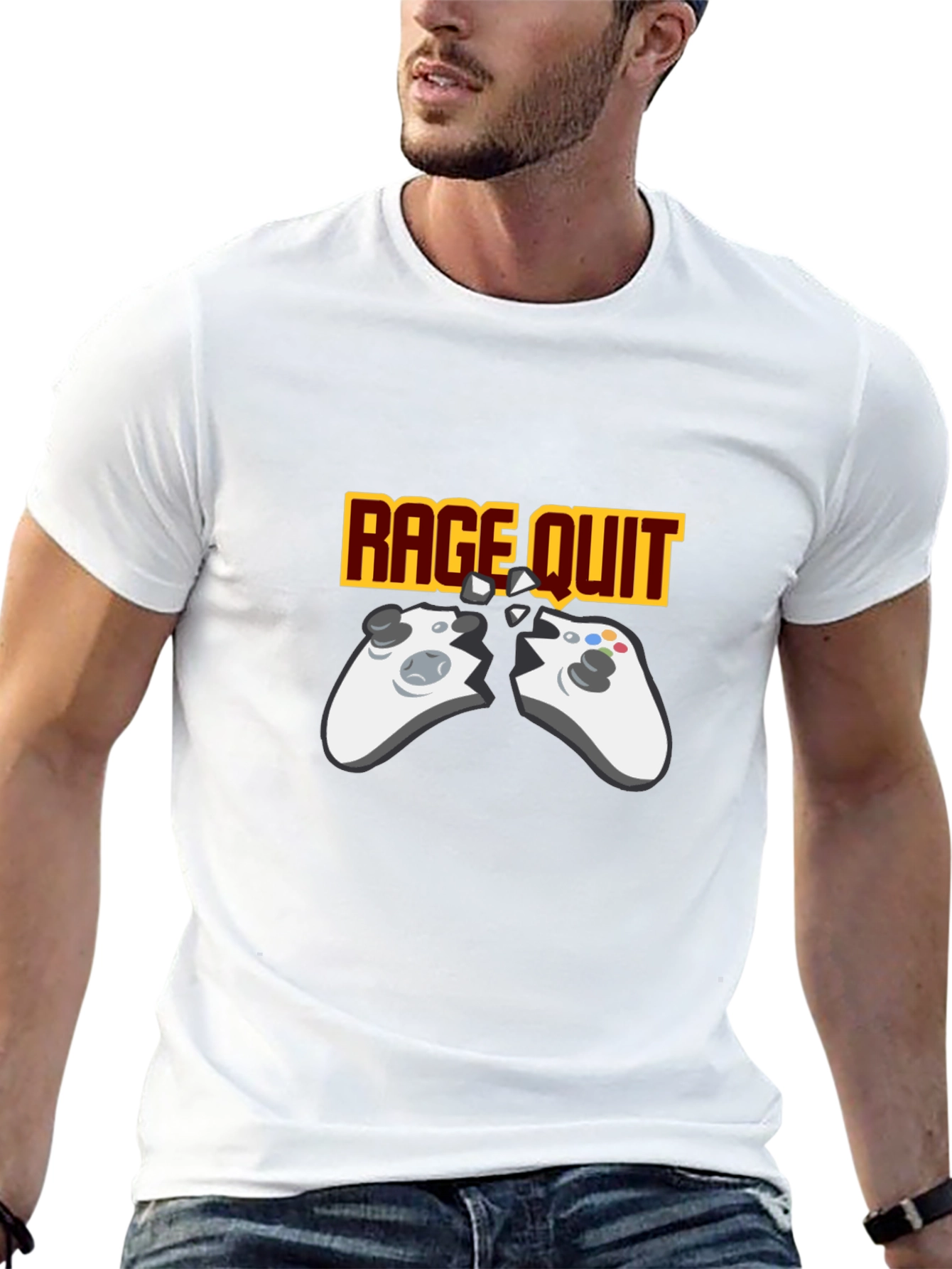 Rage Quit Gaming T-Shirt - Broken Controller Gamer Tee