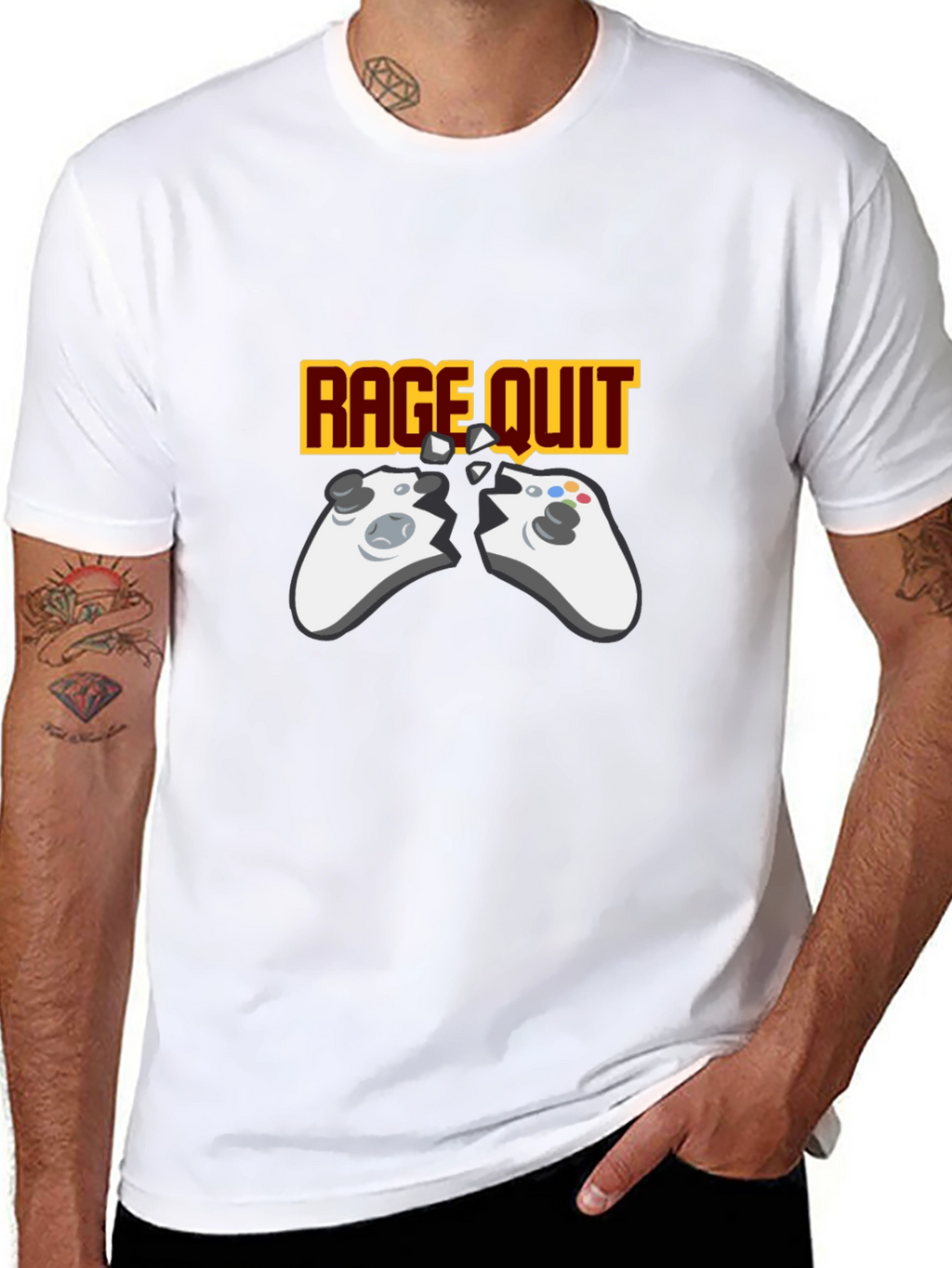 Rage Quit Gaming T-Shirt - Broken Controller Gamer Tee
