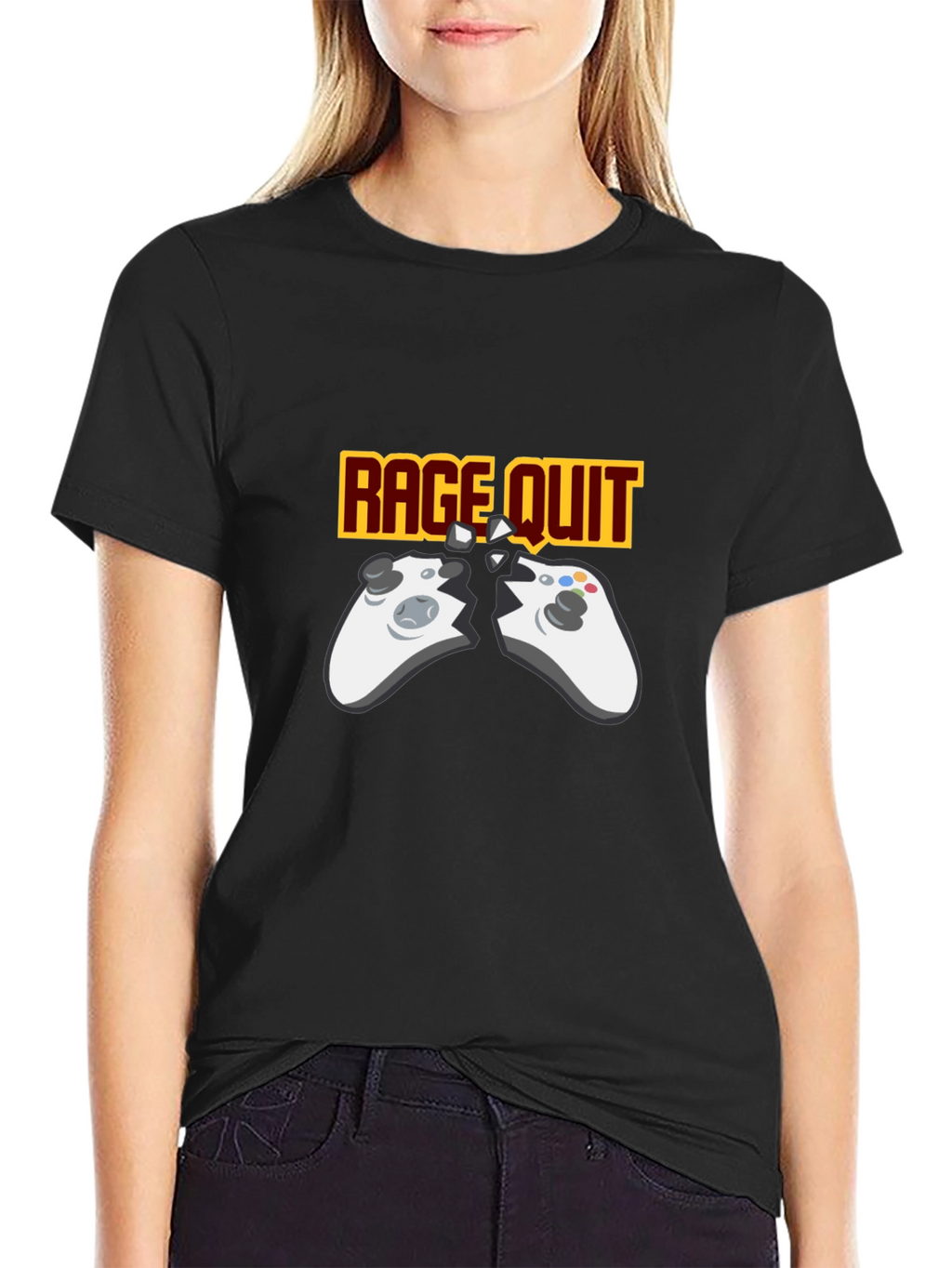 Rage Quit Gaming T-Shirt - Broken Controller Gamer Tee