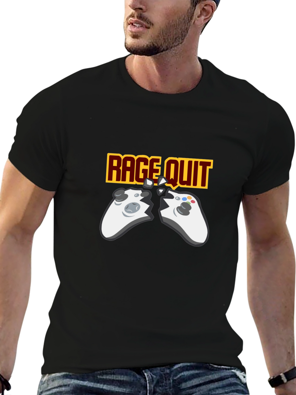 Rage Quit Gaming T-Shirt - Broken Controller Gamer Tee