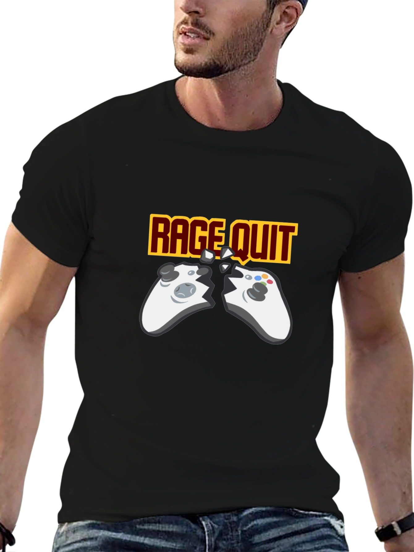 Rage Quit Gaming T-Shirt - Broken Controller Gamer Tee