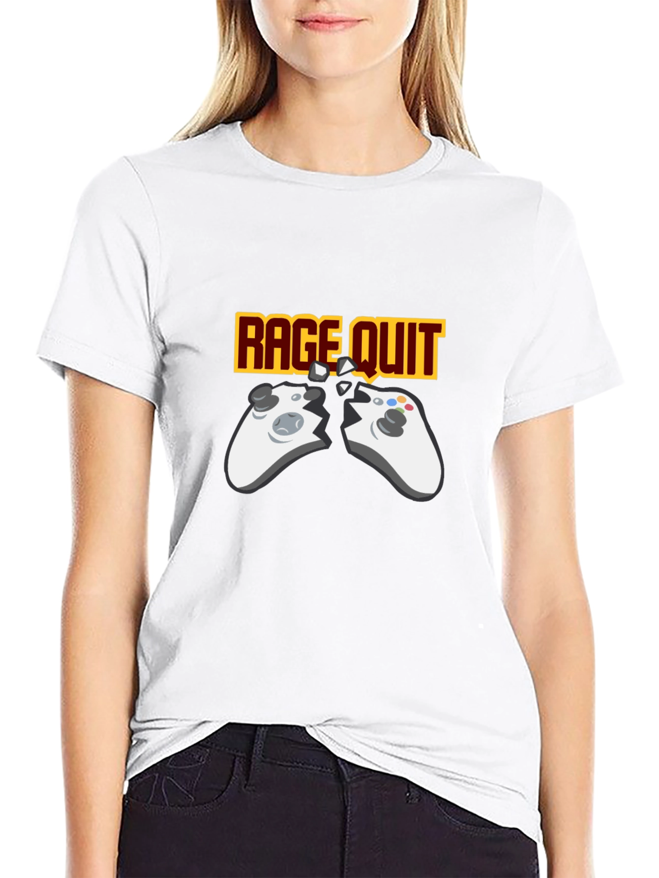 Rage Quit Gaming T-Shirt - Broken Controller Gamer Tee