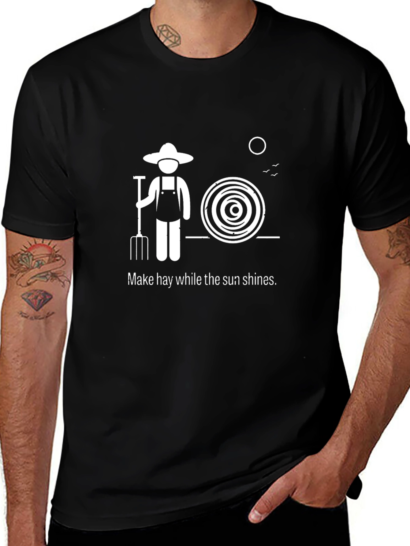 Funny Farmer Graphic Tee - Make Hay While the Sun Shines
