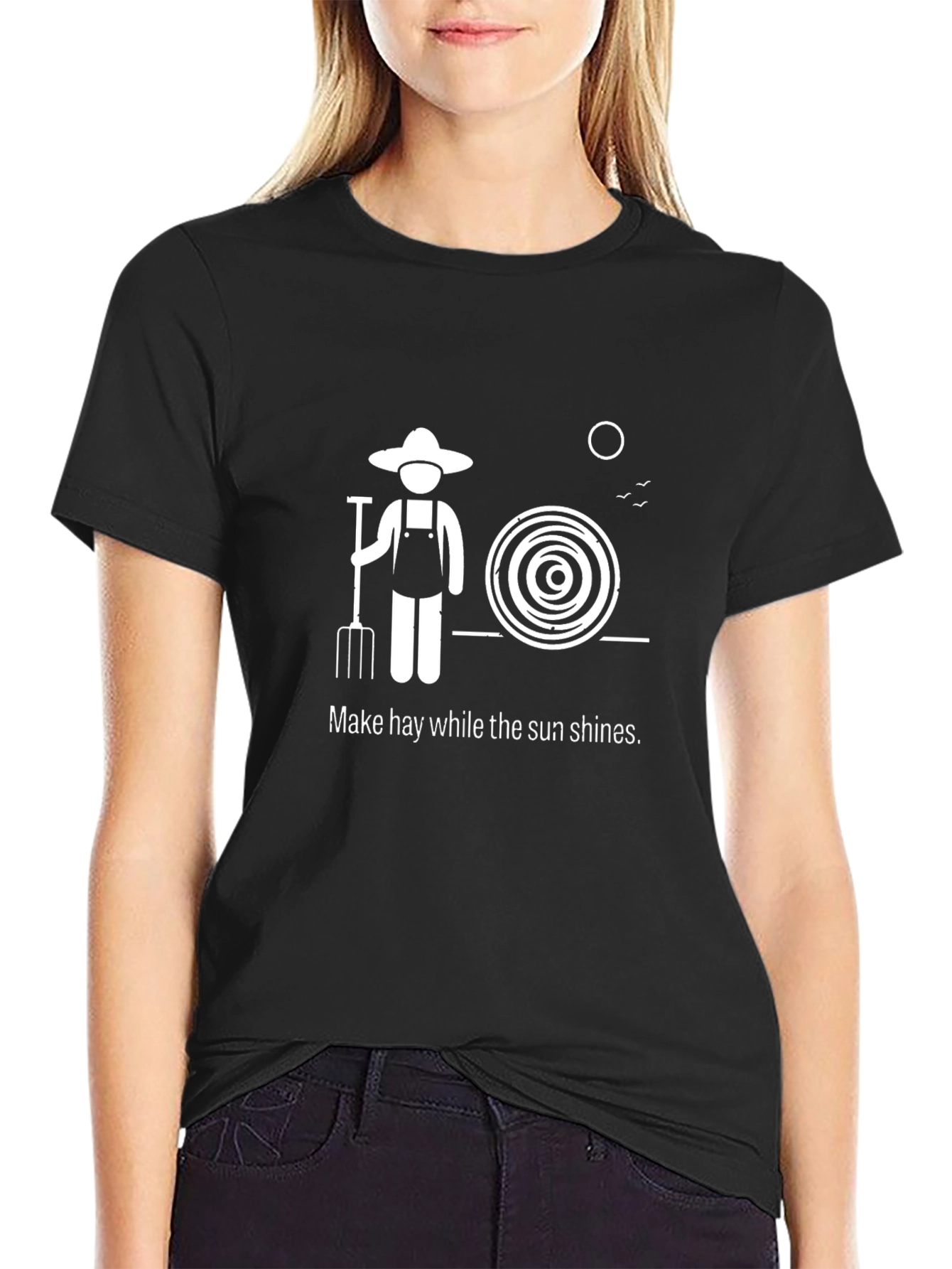 Funny Farmer Graphic Tee - Make Hay While the Sun Shines