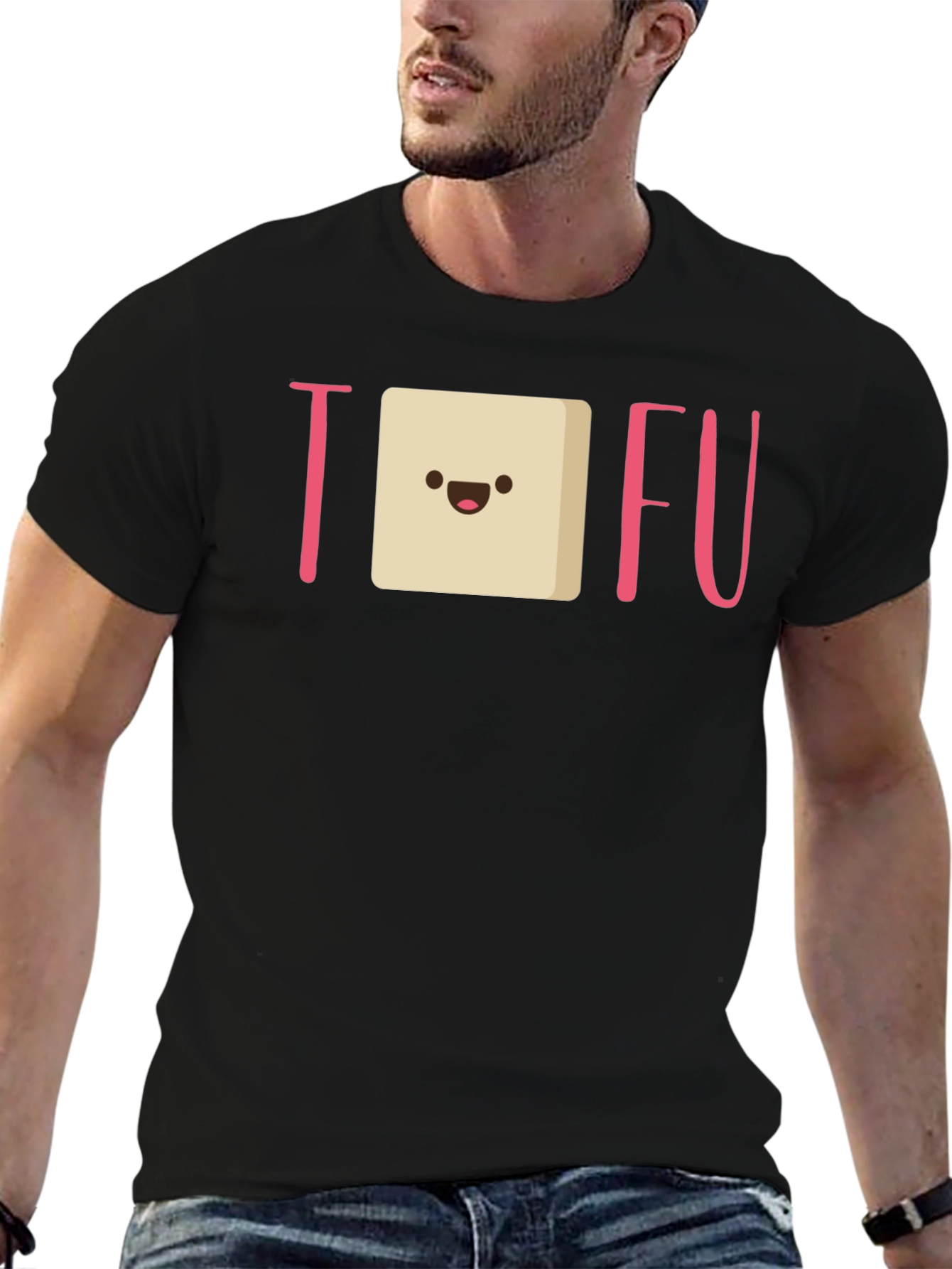 Tofu Graphic Tee - Black Cotton Comfort