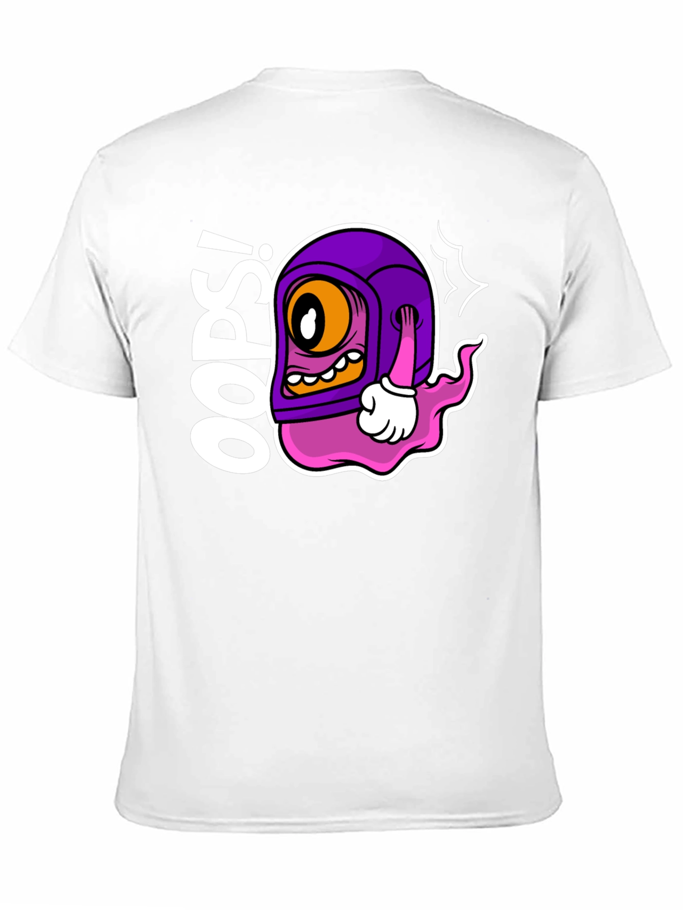 Oops! Cartoon Character Black T-Shirt