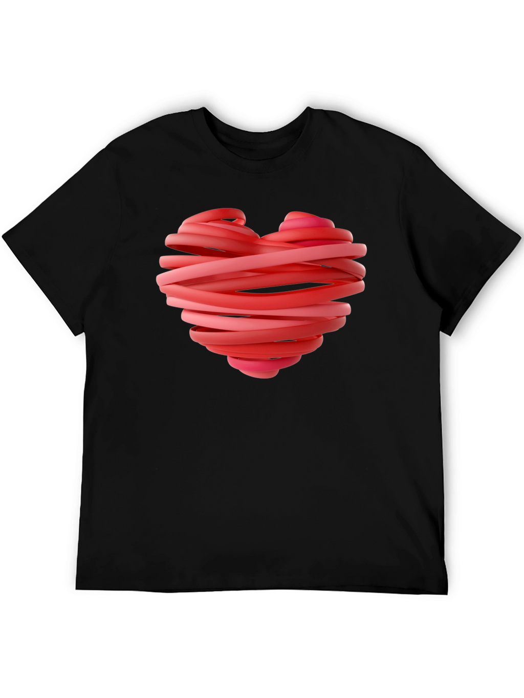Heart Ribbon Graphic Tee - Stylish Black T-Shirt