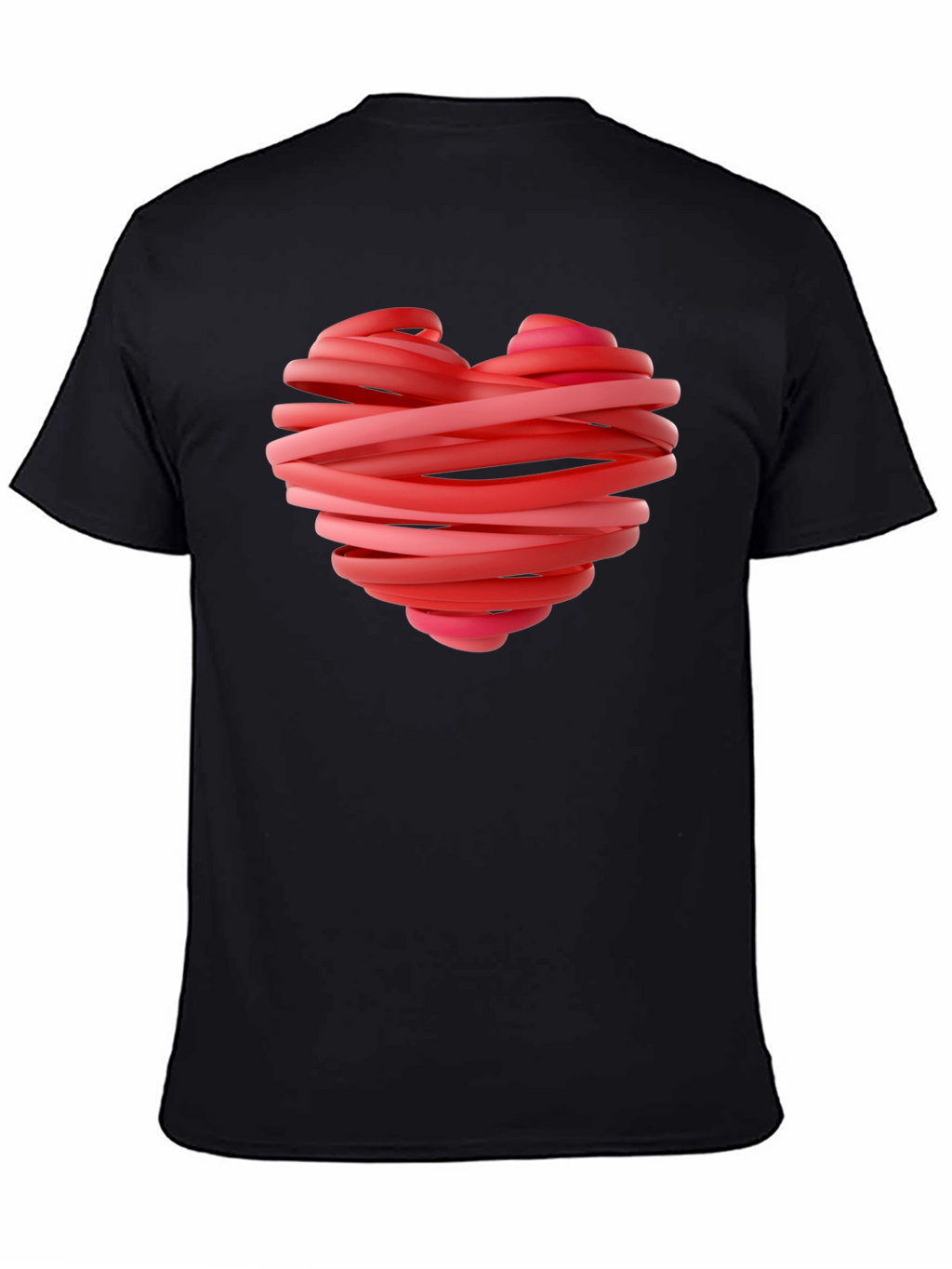 Heart Ribbon Graphic Tee - Stylish Black T-Shirt