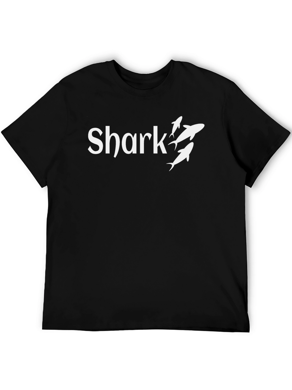 Shark Graphic Print Black T-Shirt for Men