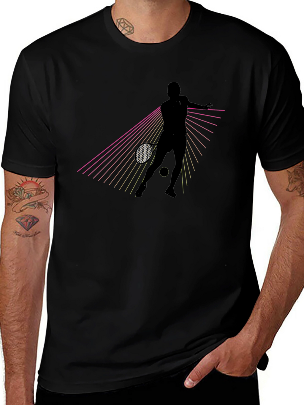 Tennis Player Graphic Tee - Retro Style