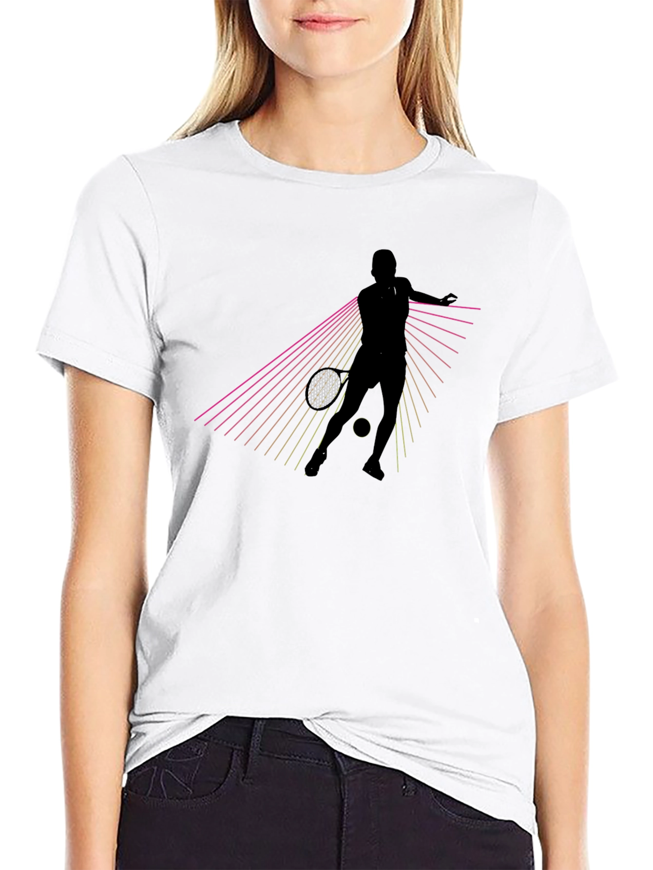 Tennis Player Graphic Tee - Retro Style
