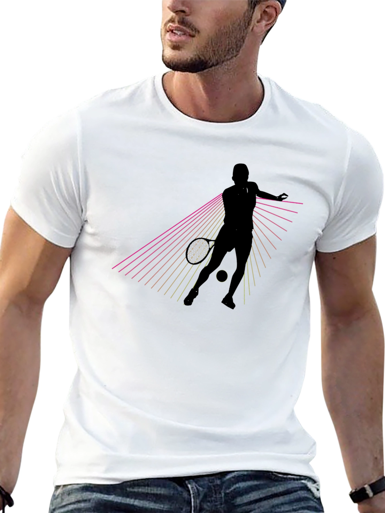 Tennis Player Graphic Tee - Retro Style