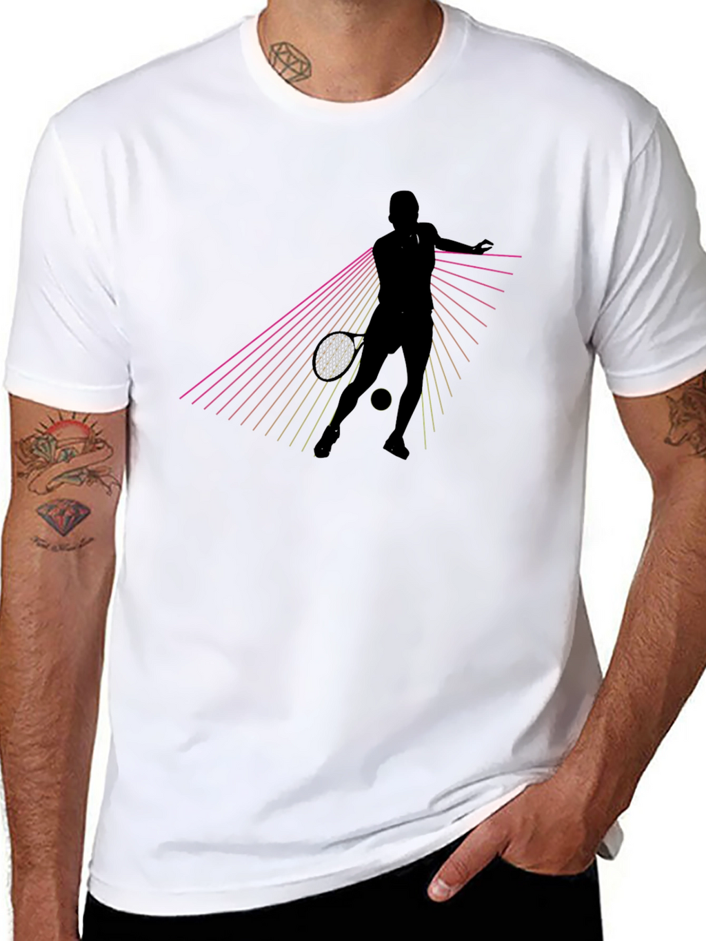 Tennis Player Graphic Tee - Retro Style