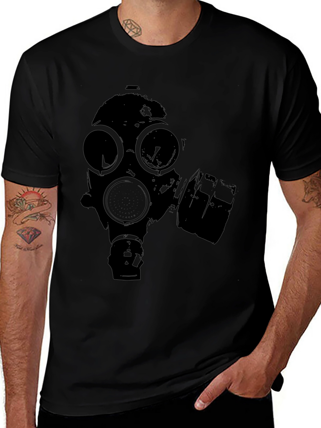 Gas Mask Graphic Black T-Shirt