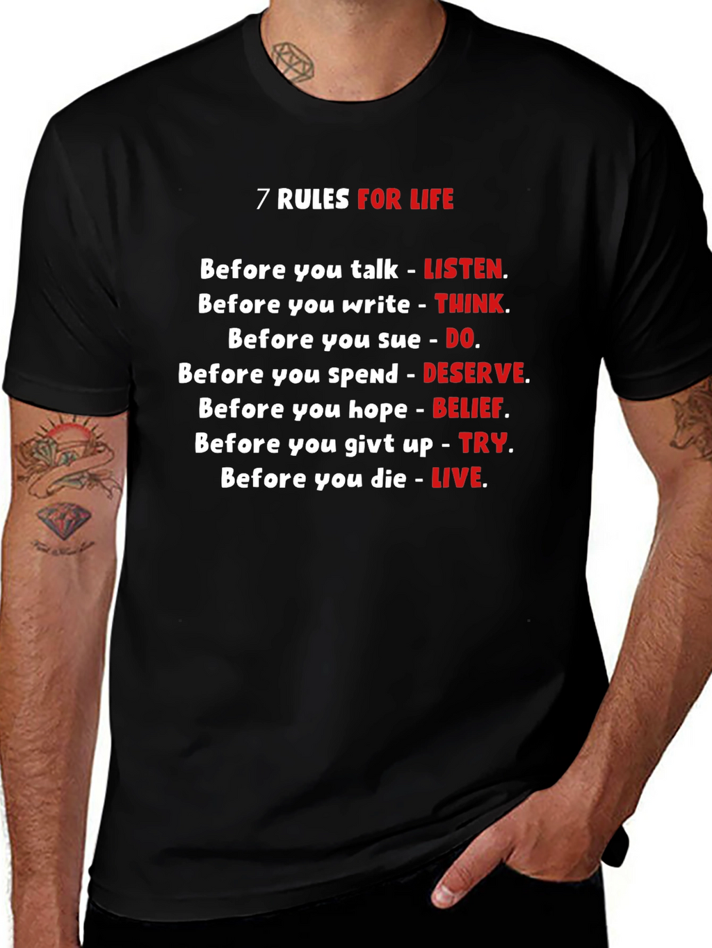 7 Rules For Life Graphic T-Shirt