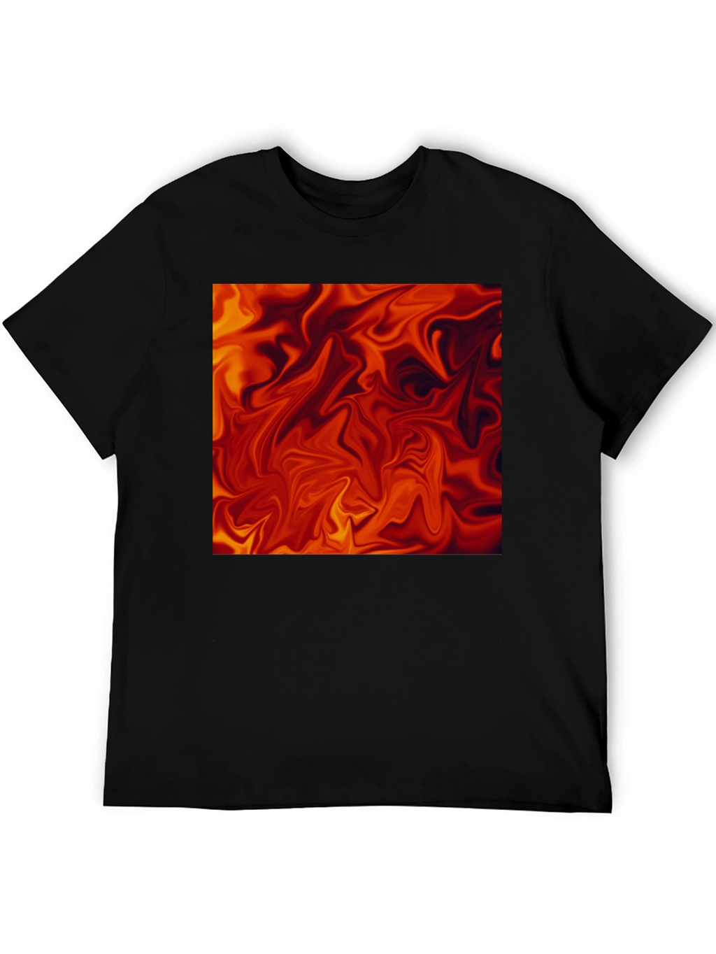 Fiery Abstract Art Black T-Shirt