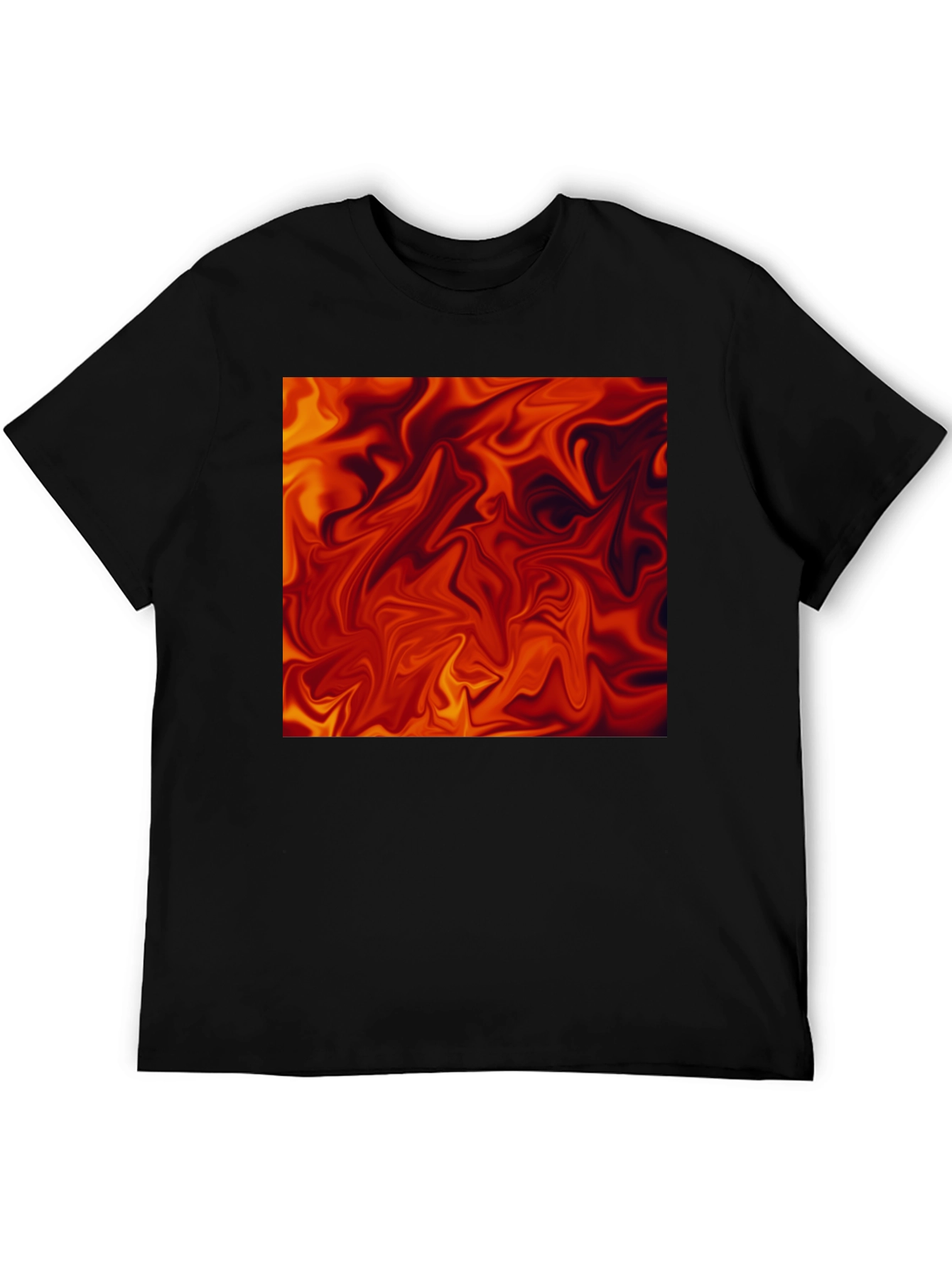Fiery Abstract Art Black T-Shirt