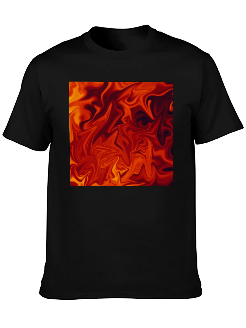 Fiery Abstract Art Black T-Shirt