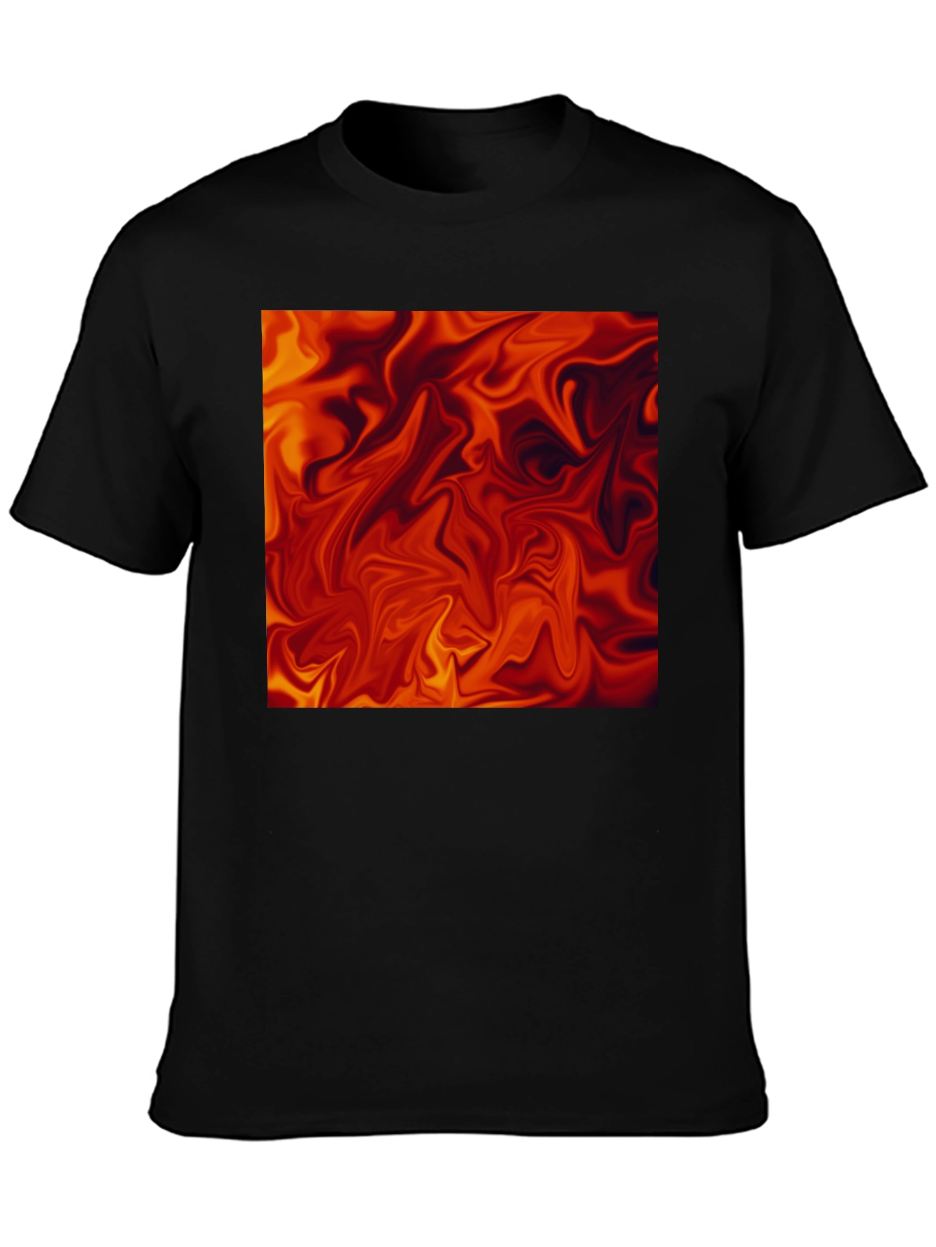 Fiery Abstract Art Black T-Shirt