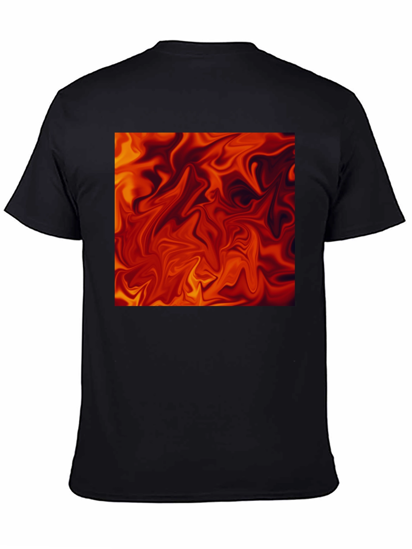 Fiery Abstract Art Black T-Shirt