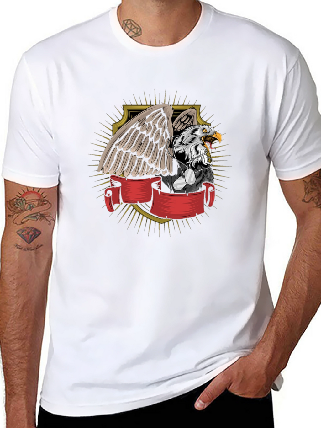 Eagle Shield Graphic T-Shirt - Patriotic Design