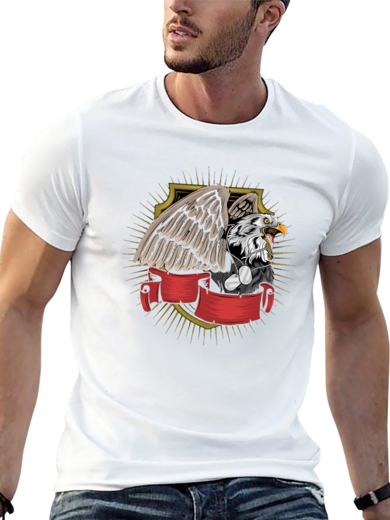 Eagle Shield Graphic T-Shirt - Patriotic Design