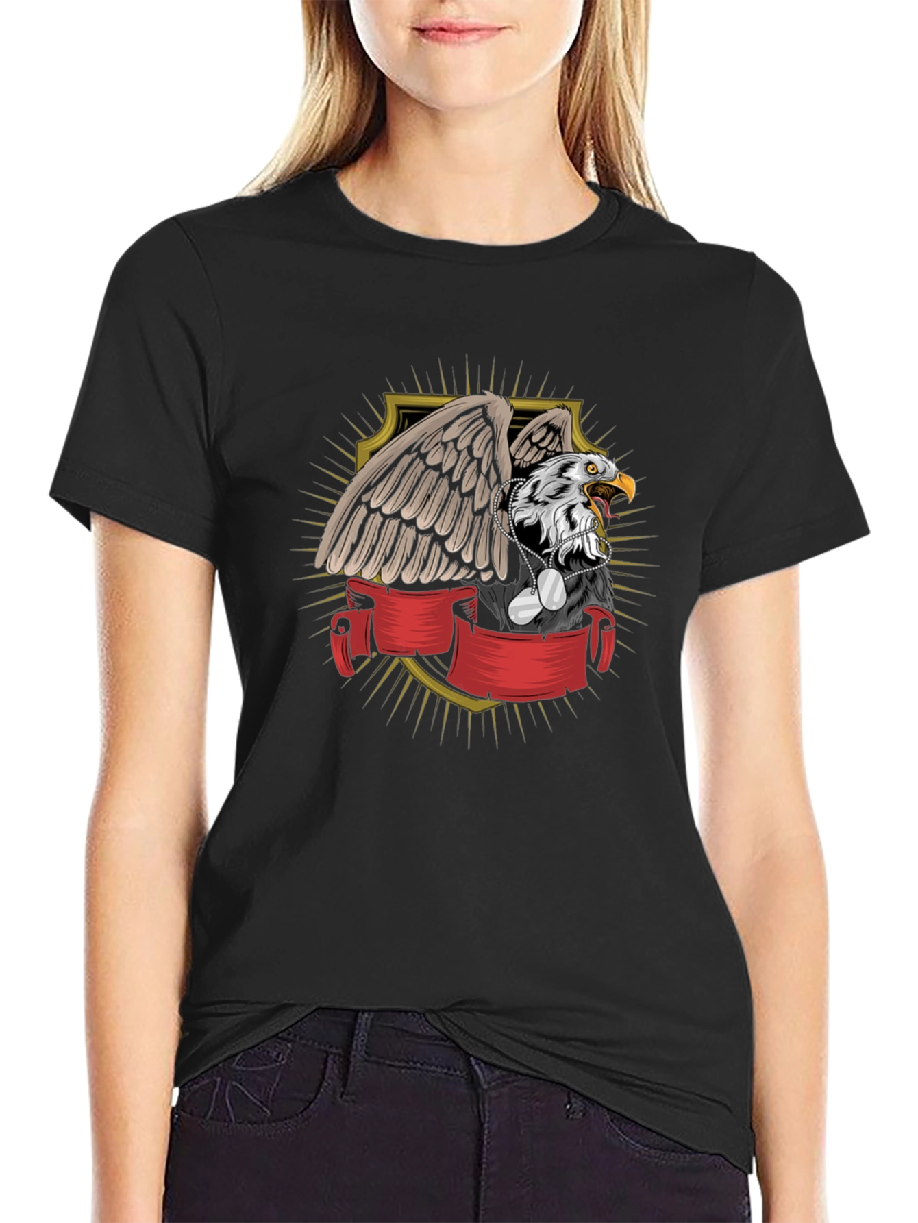 Eagle Shield Graphic T-Shirt - Patriotic Design