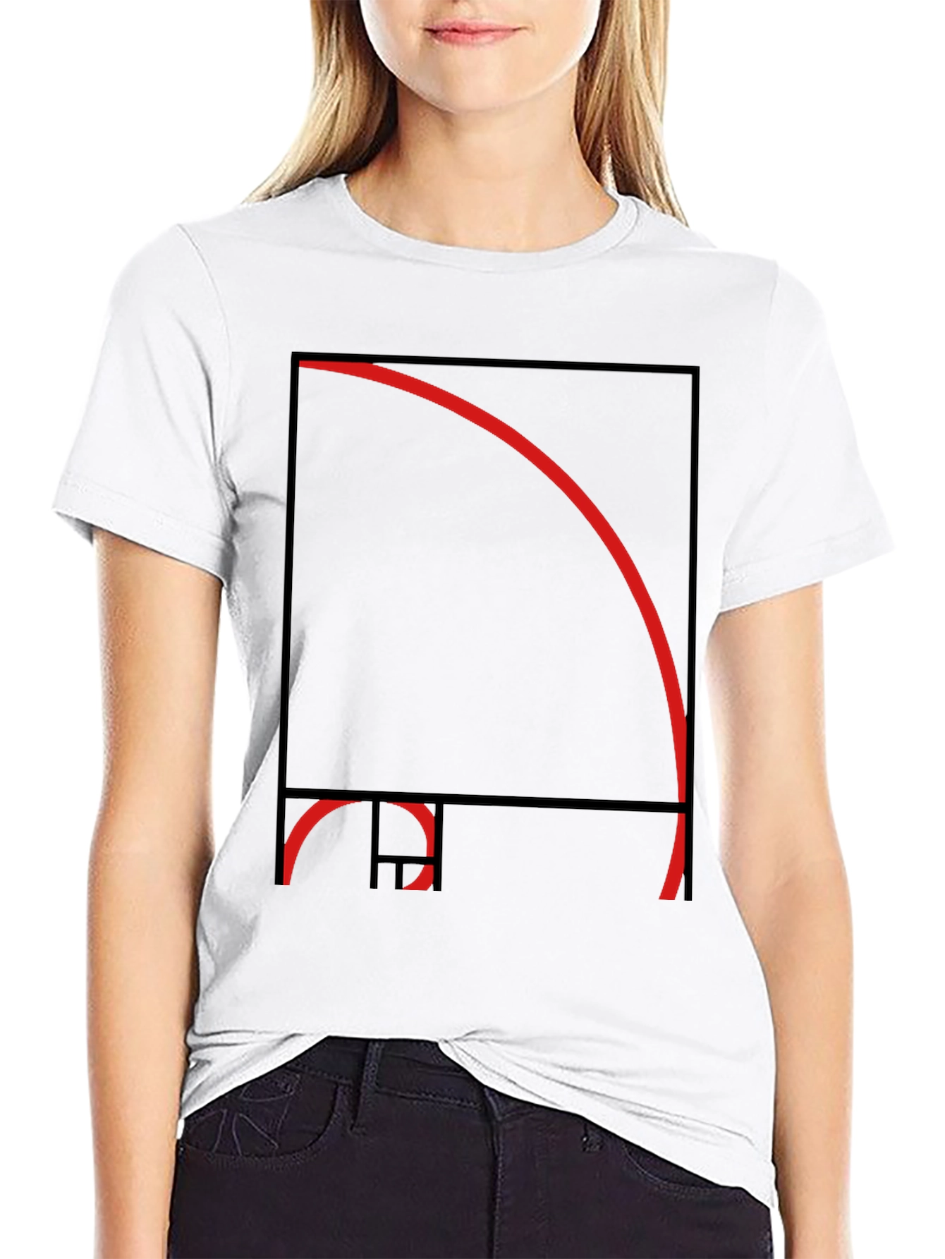Golden Ratio Fibonacci Sequence Black T-Shirt