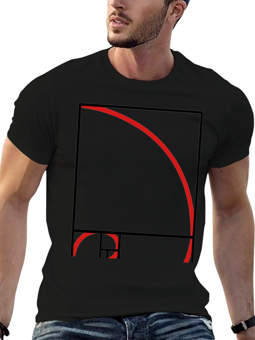 Golden Ratio Fibonacci Sequence Black T-Shirt