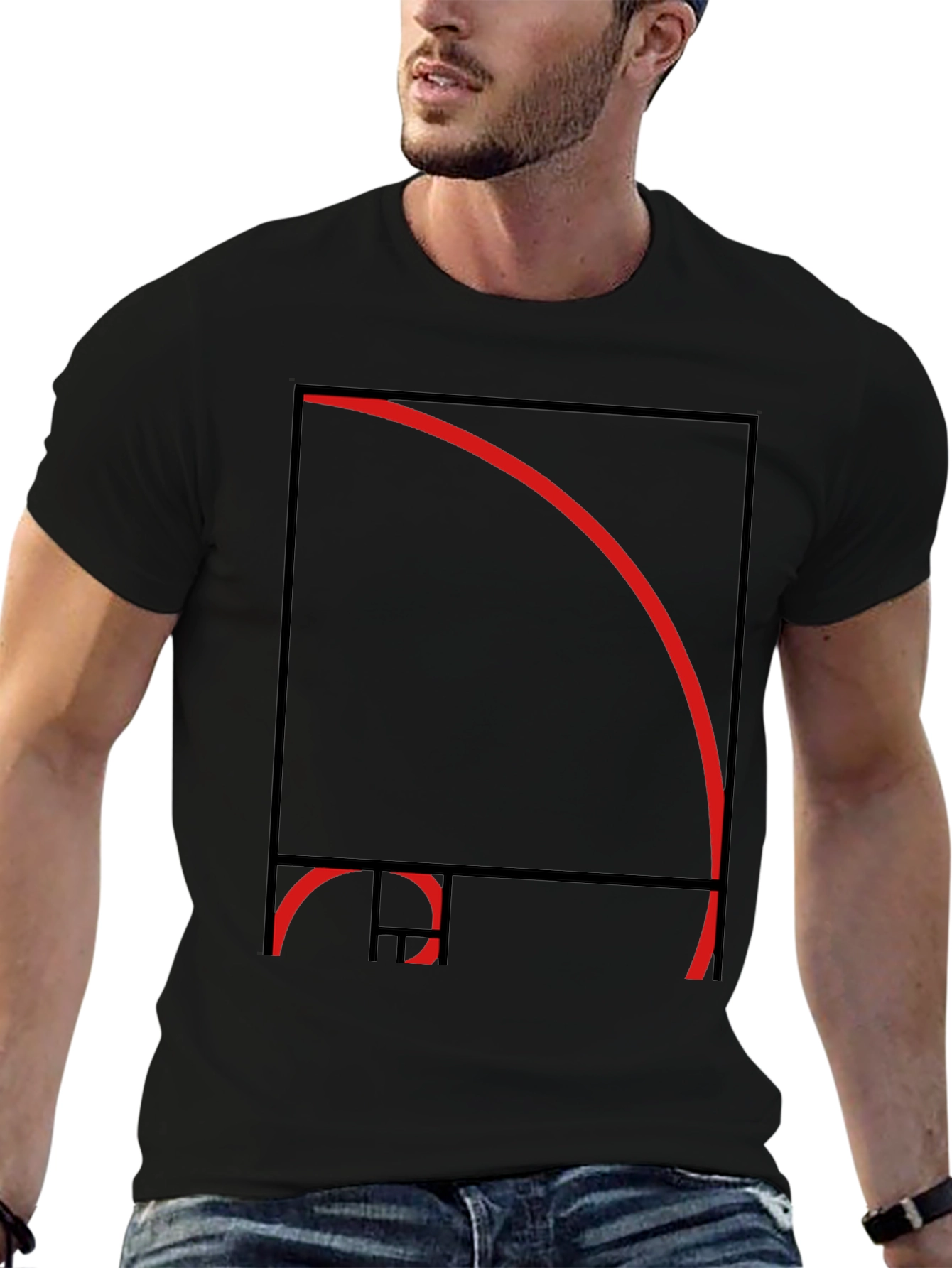 Golden Ratio Fibonacci Sequence Black T-Shirt