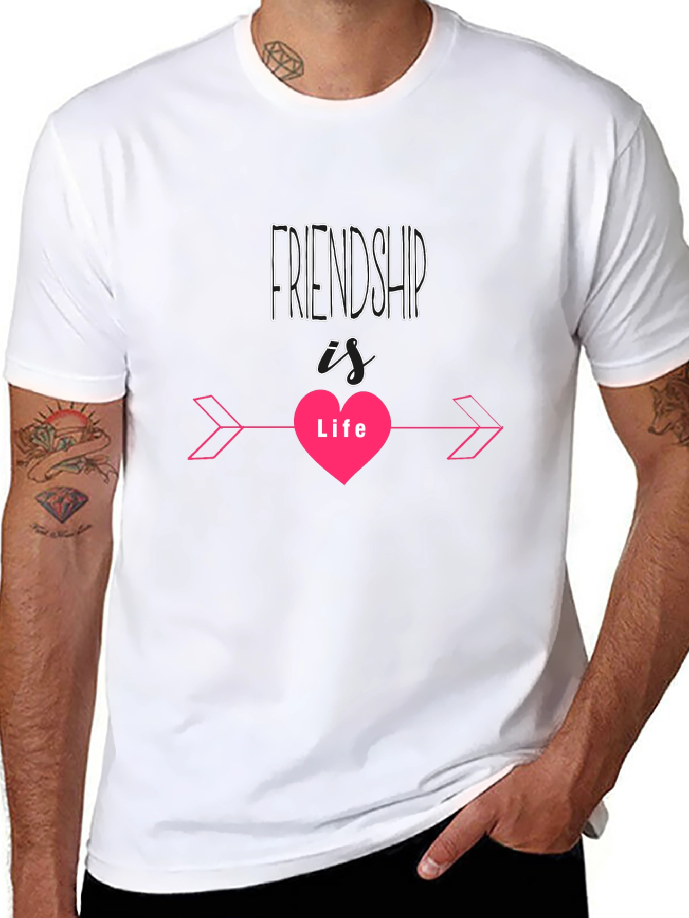 Friendship is Life Black T-Shirt
