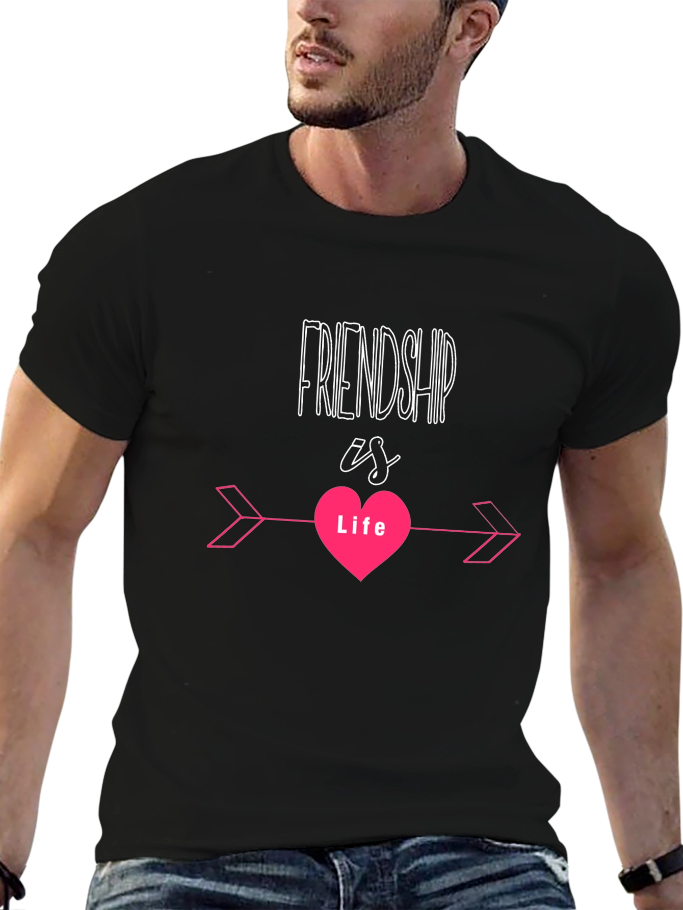Friendship is Life Black T-Shirt