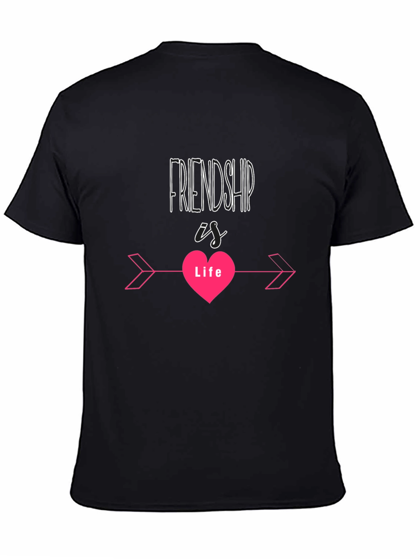 Friendship is Life Black T-Shirt